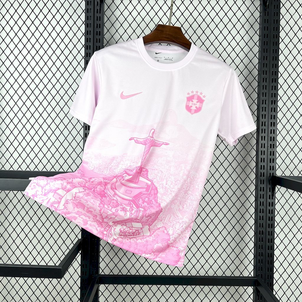MAILLOT BRESIL 2025/26 ROSE BLANC